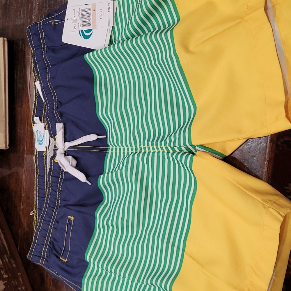 NWT Teal Cove Mens Swim Trunks L